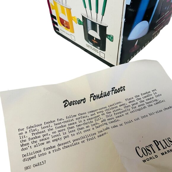 Gourmet Chocolate Fondue Set With Candle Four Forks - Picture 3 of 14